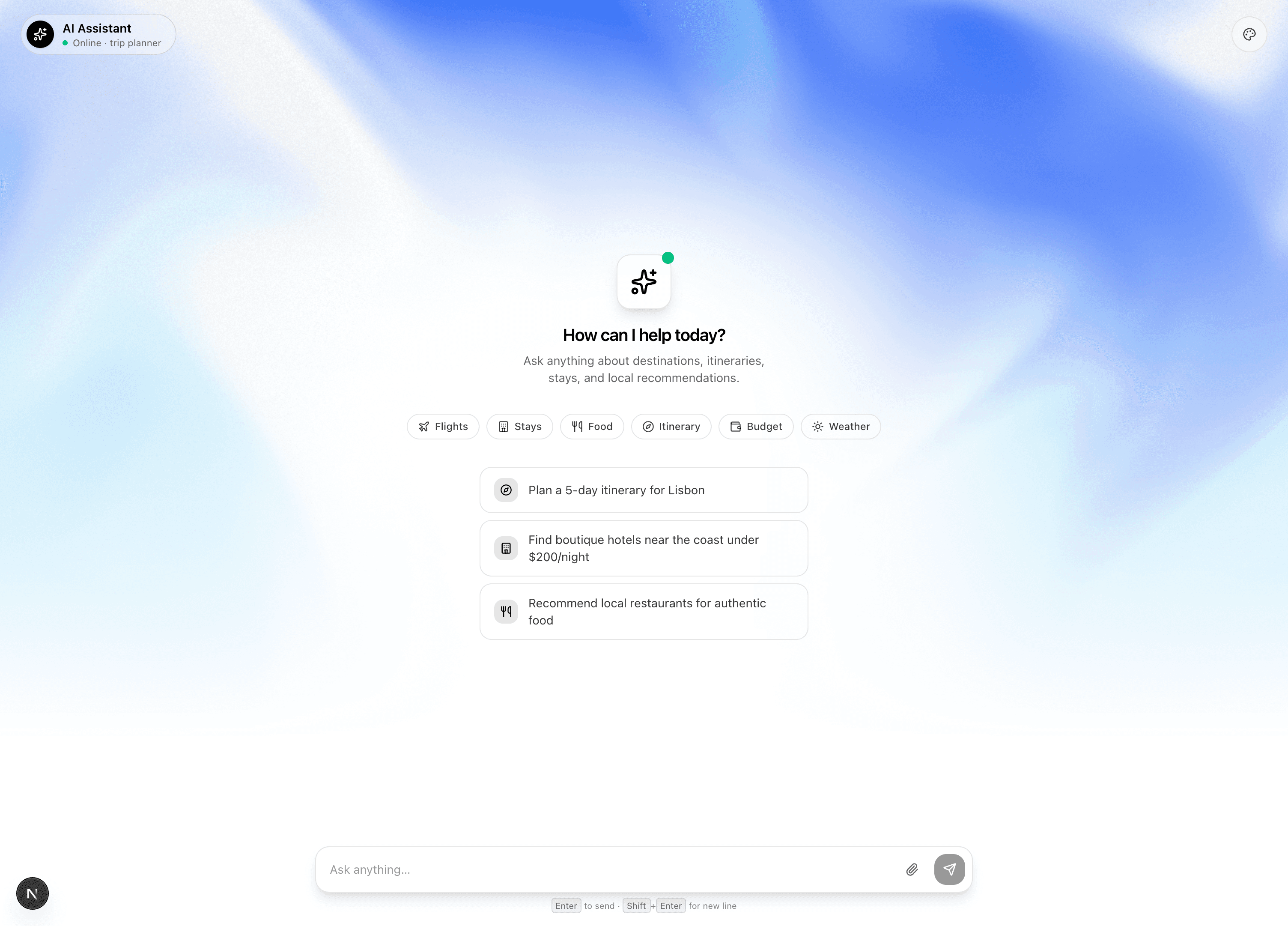 GradFlow AI chat demo preview